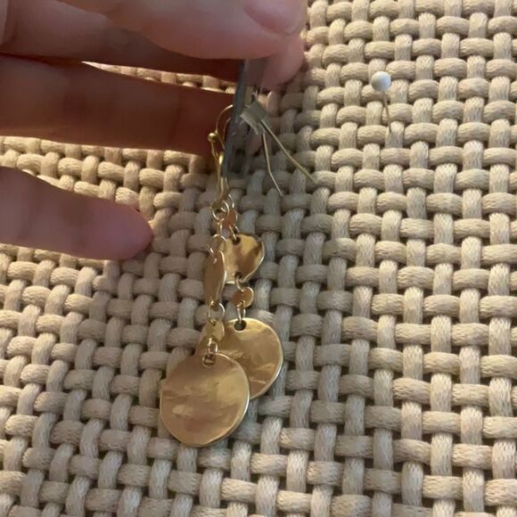 0011- NewvChico's Shimmering Gold Disc Earrings - Picture 2 of 2